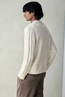 Regular Fit Cable-Knit Sweater