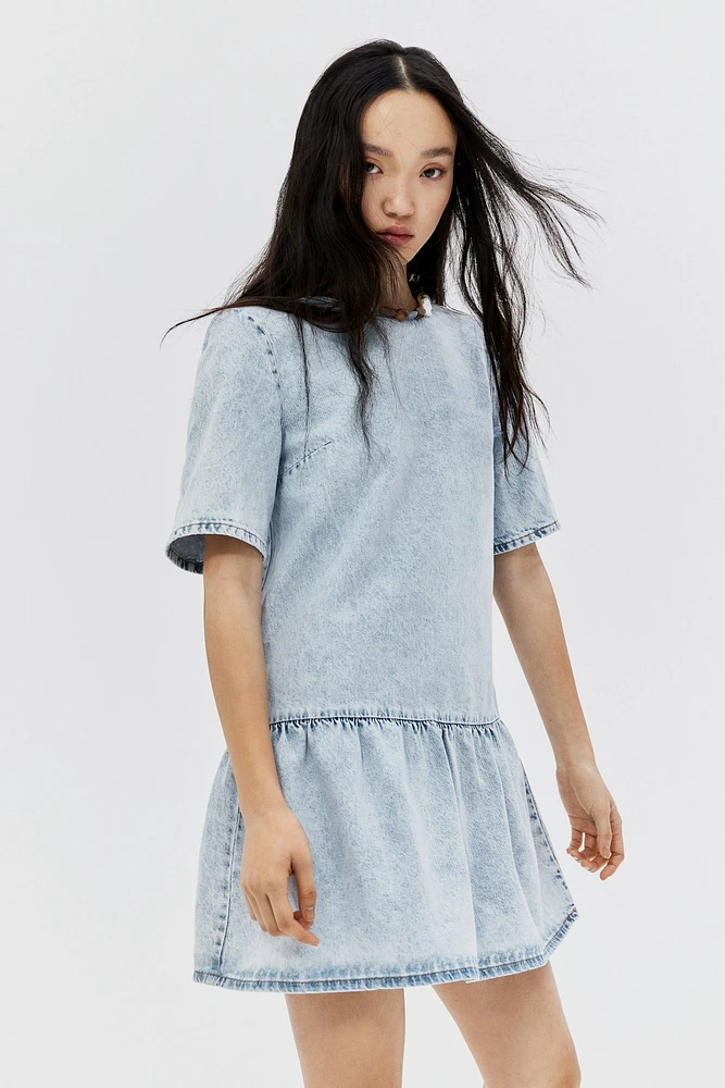 Tie-Detail Denim Dress