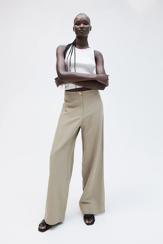 Linen-blend Pants