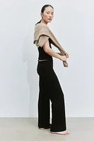 Ribbed Wide-Leg Pants