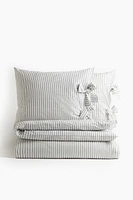 Bow-Detail King/Queen Duvet Cover Set