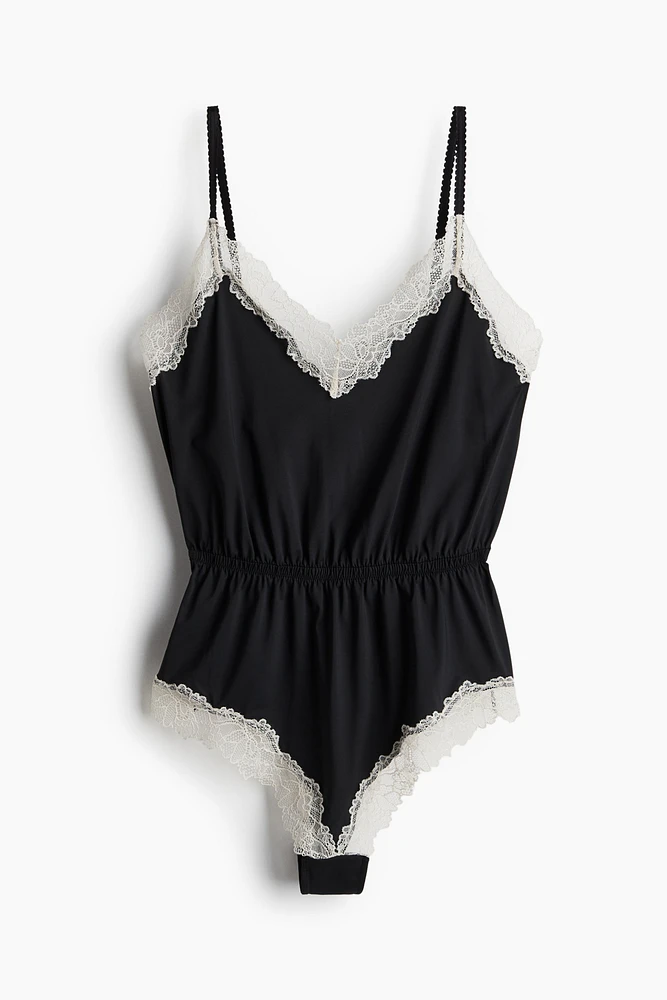 Maillot en microfibre avec dentelle