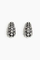 Rhinestone-Embellished Dome Earrings