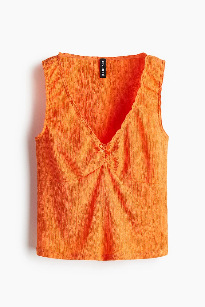 Crinkled Jersey Sleeveless Top