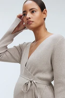 Gilet MAMA croisé en tricot côtelé