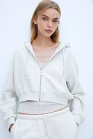Short Hooded Sweatshirt Jacket