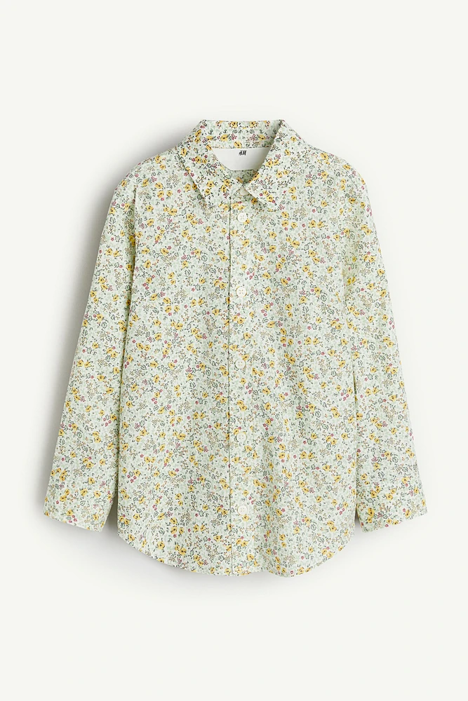 Floral-patterned Poplin Shirt