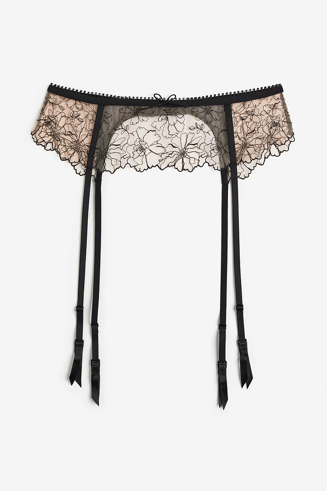 Embroidered Garter Belt