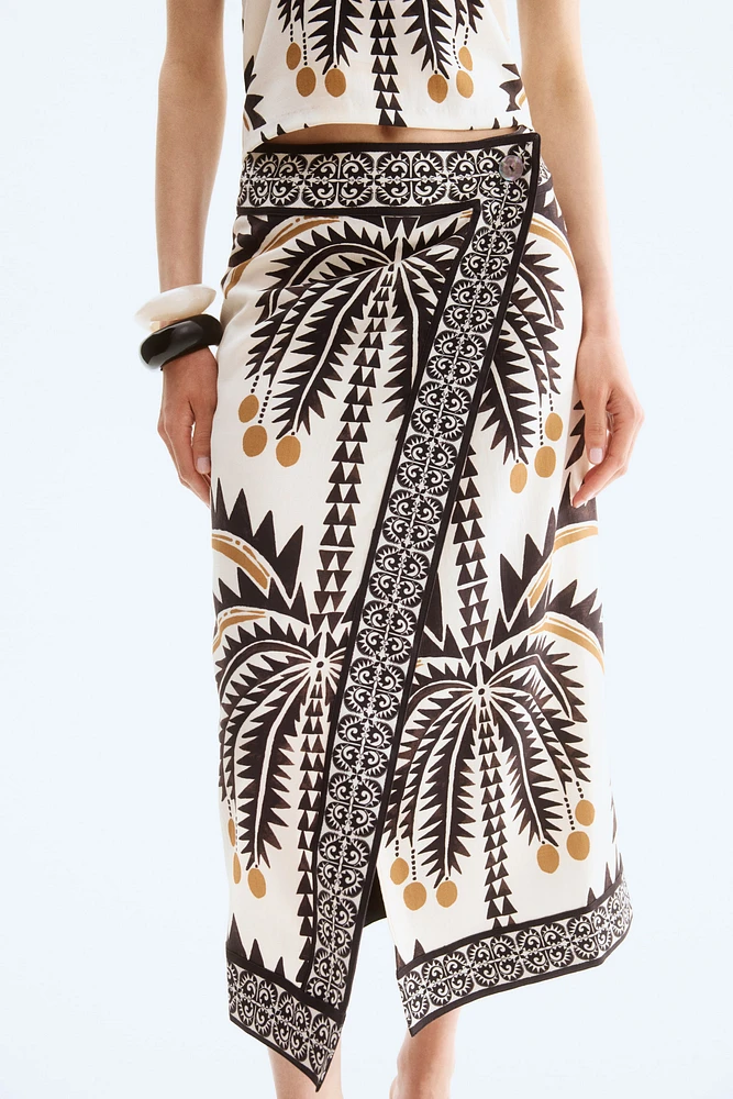 Printed Wrap Skirt