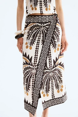 Printed Wrap Skirt