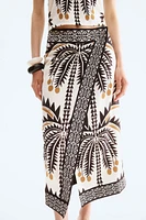 Printed Wrap Skirt