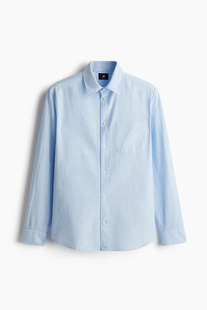 Regular-Fit Linen-Blend Shirt