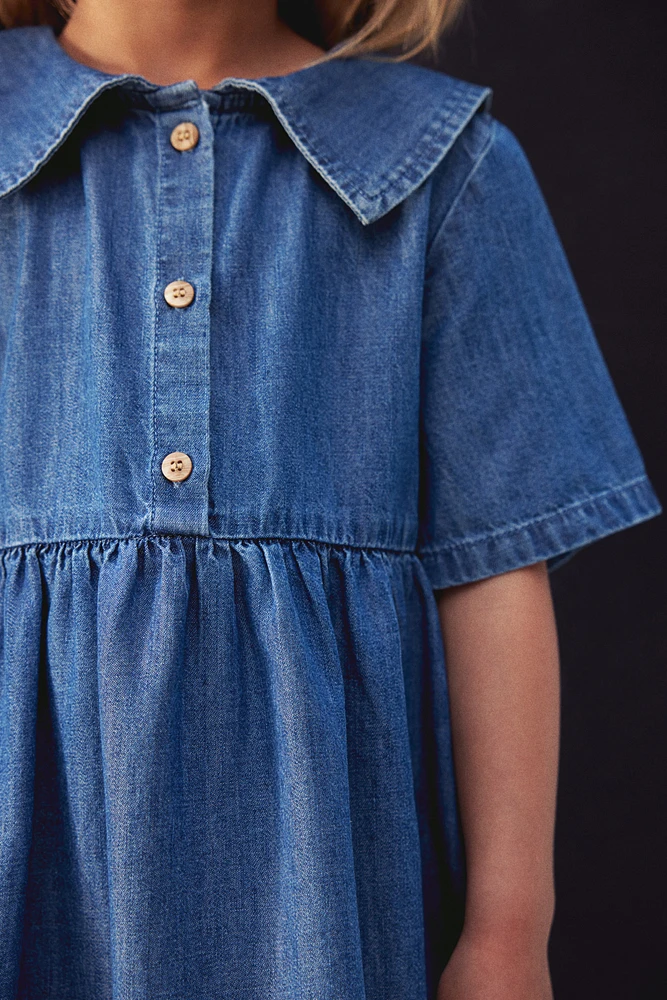 Cotton-blend Denim Dress