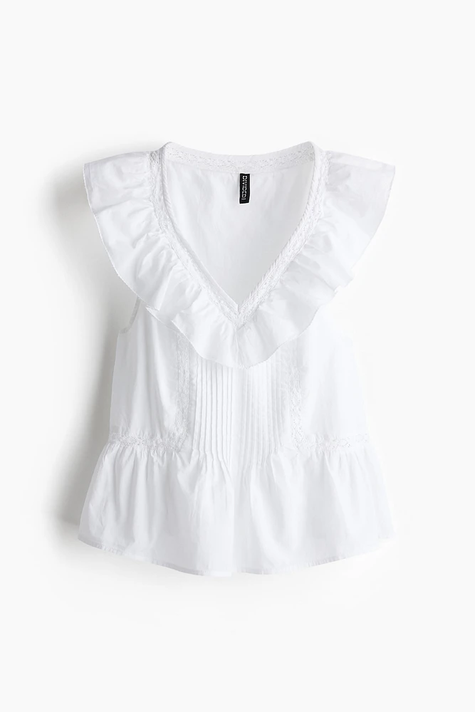 Ruffle-Trimmed Sleeveless Top