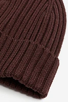 Rib-knit Wool Beanie