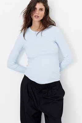 MAMA Ribbed Jersey Top