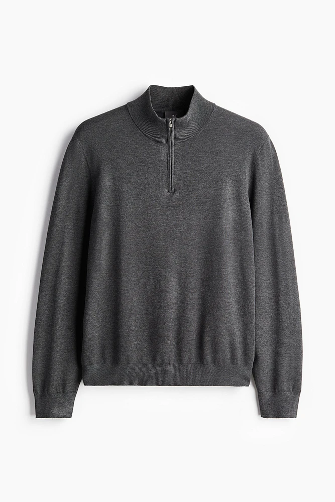 Slim Fit Half-Zip Fine-Knit Sweater