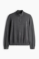 Slim Fit Half-Zip Fine-Knit Sweater