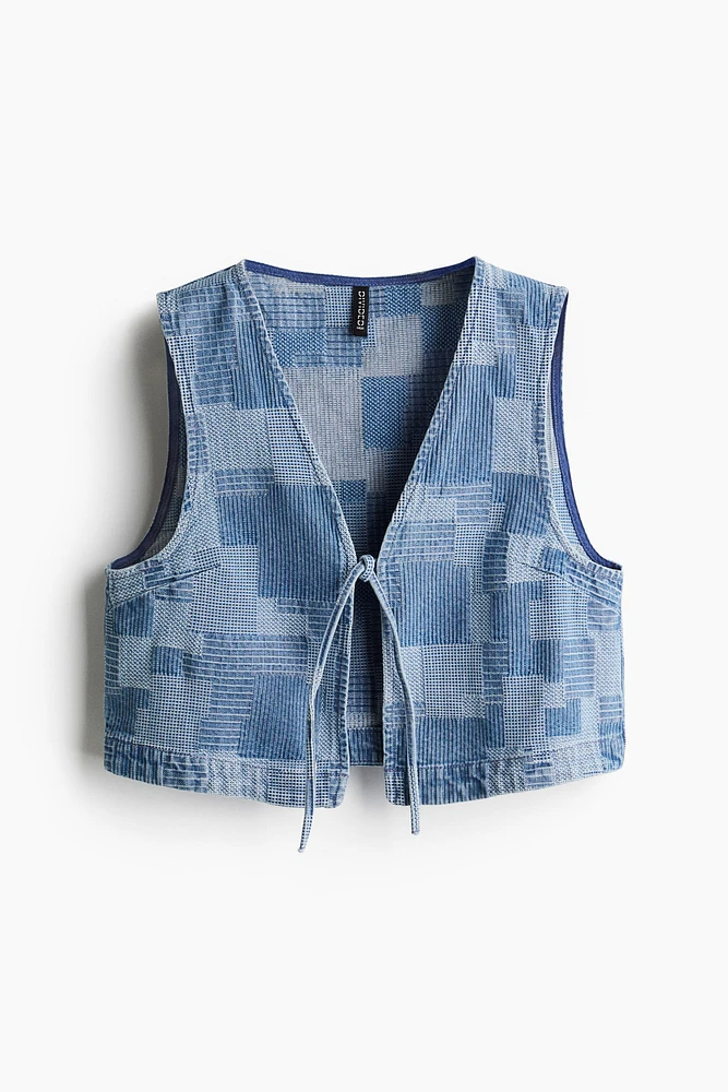Patchwork-Look Denim Vest