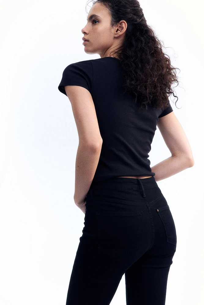 Button-Top Scoop-Neck T-Shirt