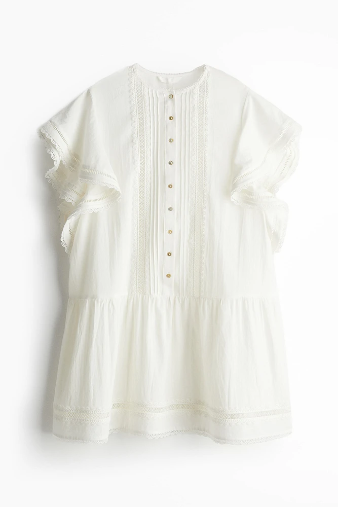 Cotton Dress with Pintucks