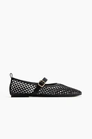 Perforated Mary Jane Ballet Flats