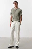Slim-Fit Textured Jersey Polo Shirt