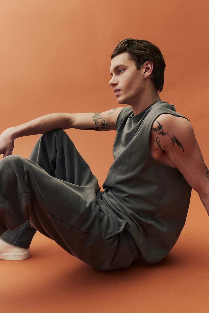 Pantalon de survêtement délavé coupe décontractée