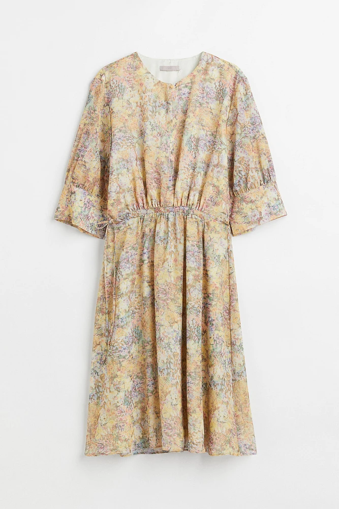 Chiffon Drawstring-waist Dress