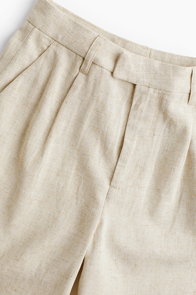 Dressy Linen-blend Shorts