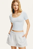 Cropped Scoop-Neck T-shirt