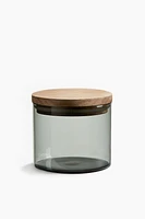Petit pot en verre avec couvercle