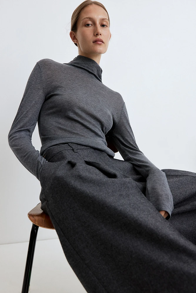 Ribbed Turtleneck Top