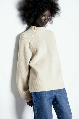 Rib-knit Turtleneck Sweater