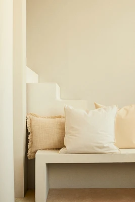 Housse de coussin en lin mélangé