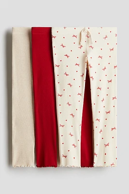 3-pack Ribbed Cotton Leggings