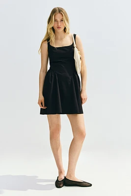 Open-back cotton poplin dress