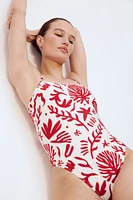 Padded-Cup High-Leg Swimsuit