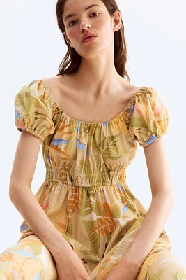 Off-the-Shoulder Poplin Dress