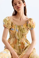 Off-the-Shoulder Poplin Dress