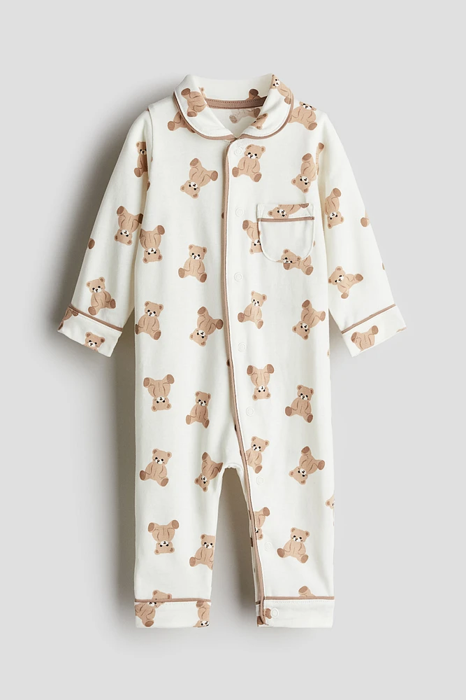 Pajama Jumpsuit with Collar