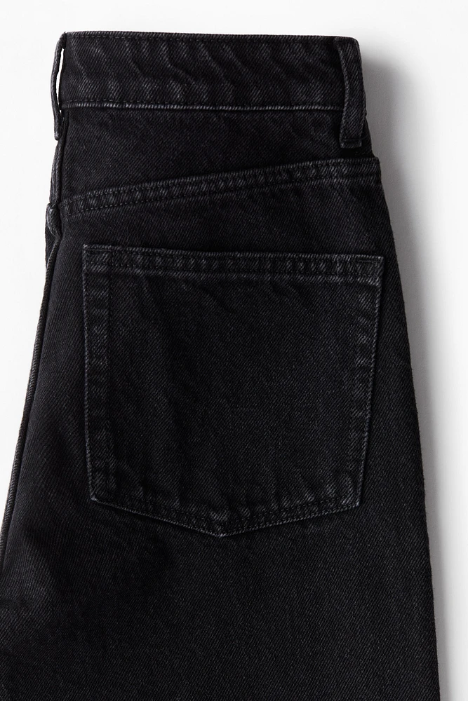 Zip-detail denim trousers