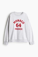 Sweatshirt with Text Motif