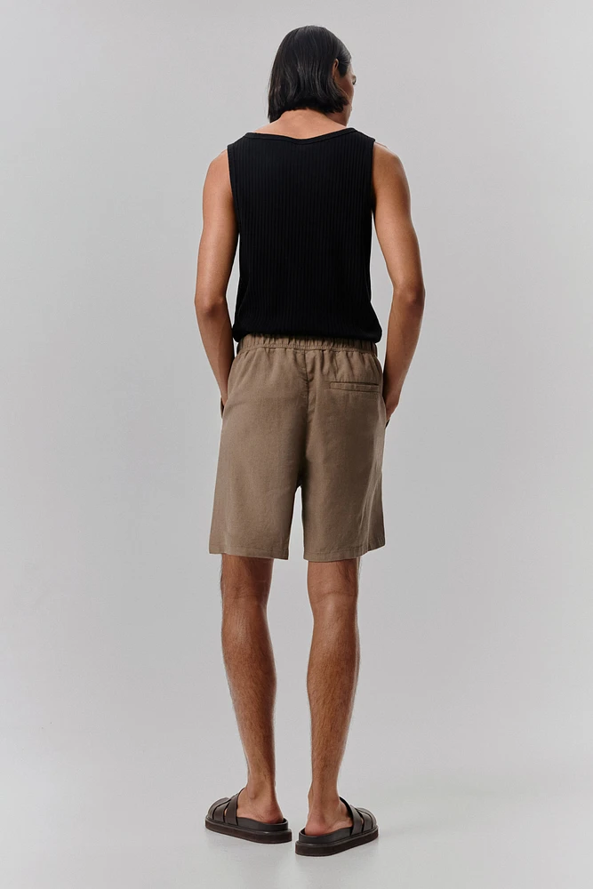 Relaxed-Fit Linen-Blend Shorts