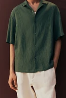 Loose-Fit Crinkled Resort Shirt