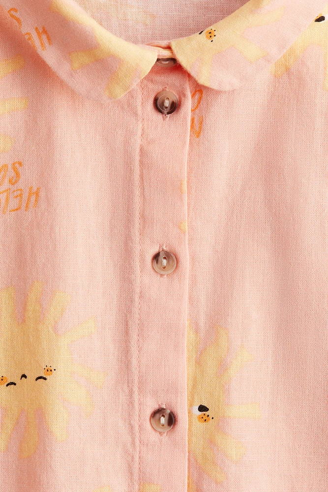 Linen-Blend Blouse