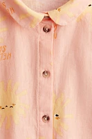 Linen-Blend Blouse
