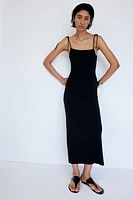 Tie-shoulder-strap Midi Dress