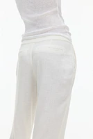 Linen-Blend Dress Pants