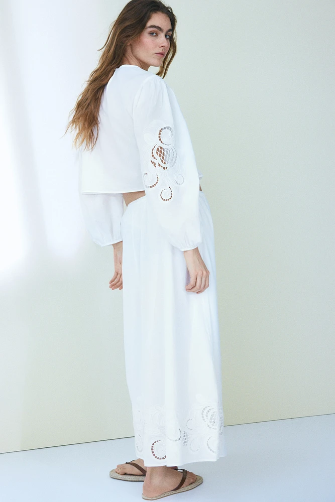 Blouse en coton avec broderie anglaise
